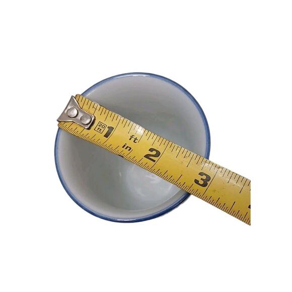 Round Asian Teapot Set Strainer Cup Floral Blue White Oriental Country Cottage - Picture 10 of 14